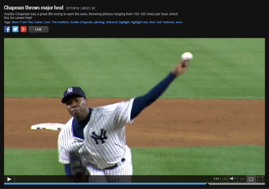 채프먼이 컵스의 마지막 퍼즐이 될 수 있을지 관심이 모아지고 있다.   사진=메이저리그 공식 홈페이지 캡처 화면.